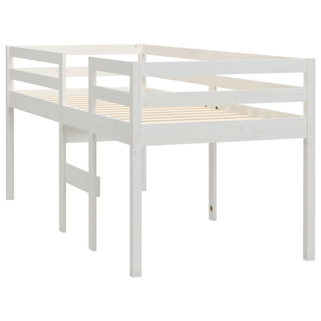 Høyseng hvit 90x200 cm heltre furu