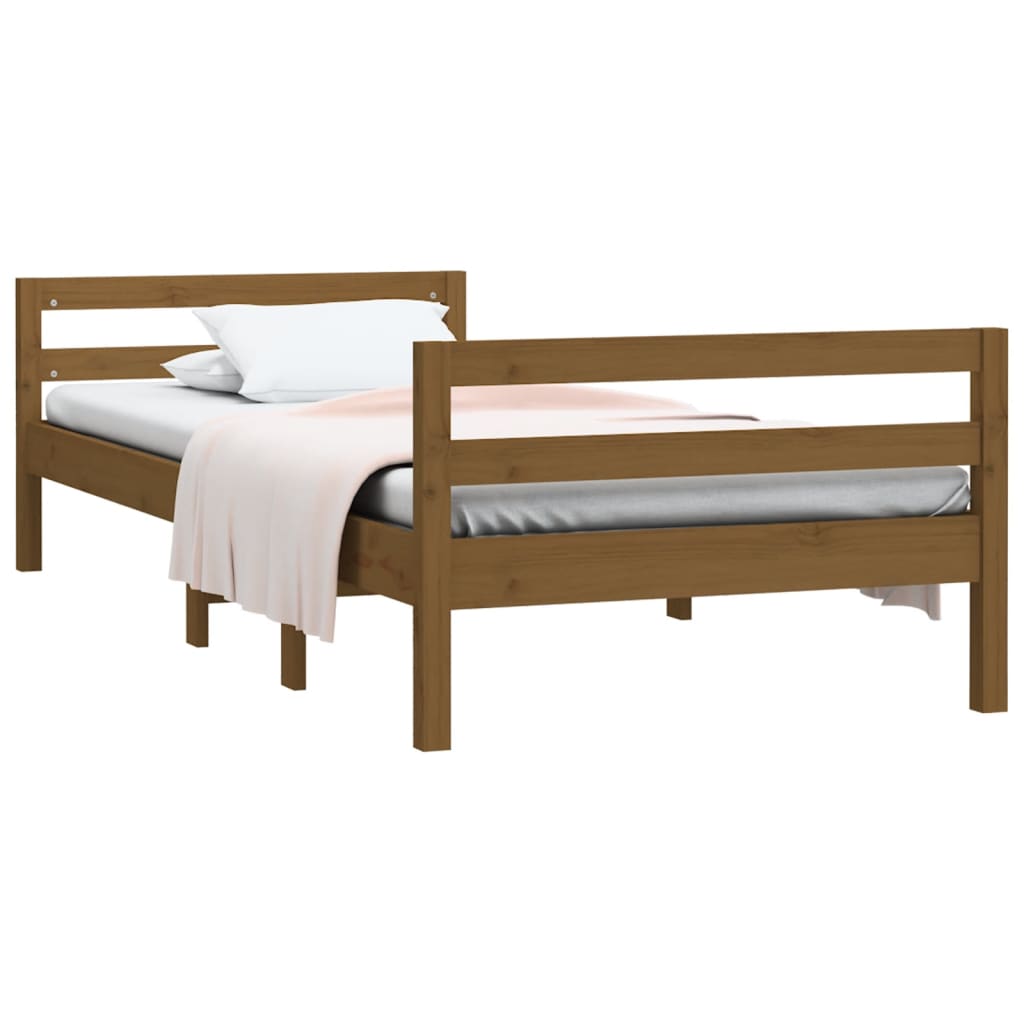 Sengeramme honningbrun 75x190 cm heltre furu