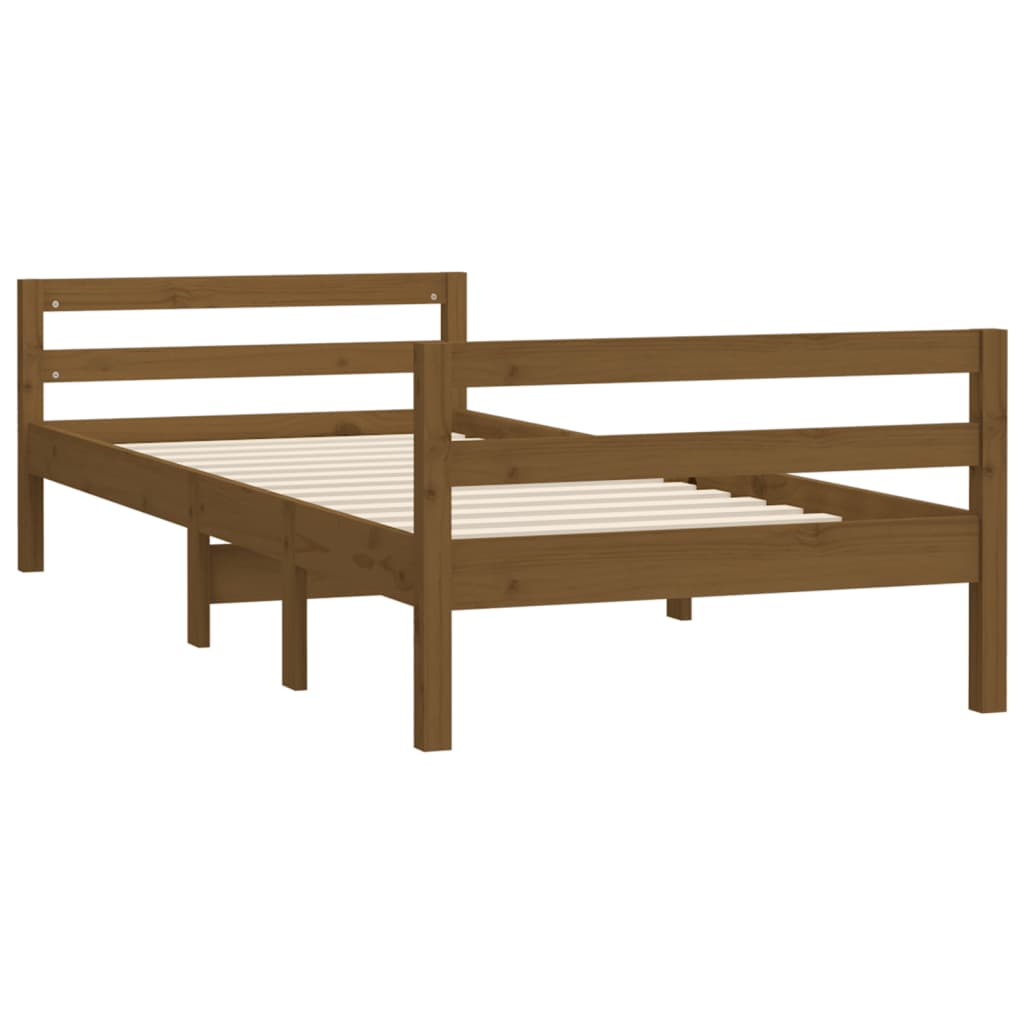 Sengeramme honningbrun 75x190 cm heltre furu
