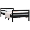 Sengeramme svart 75x190 cm heltre furu