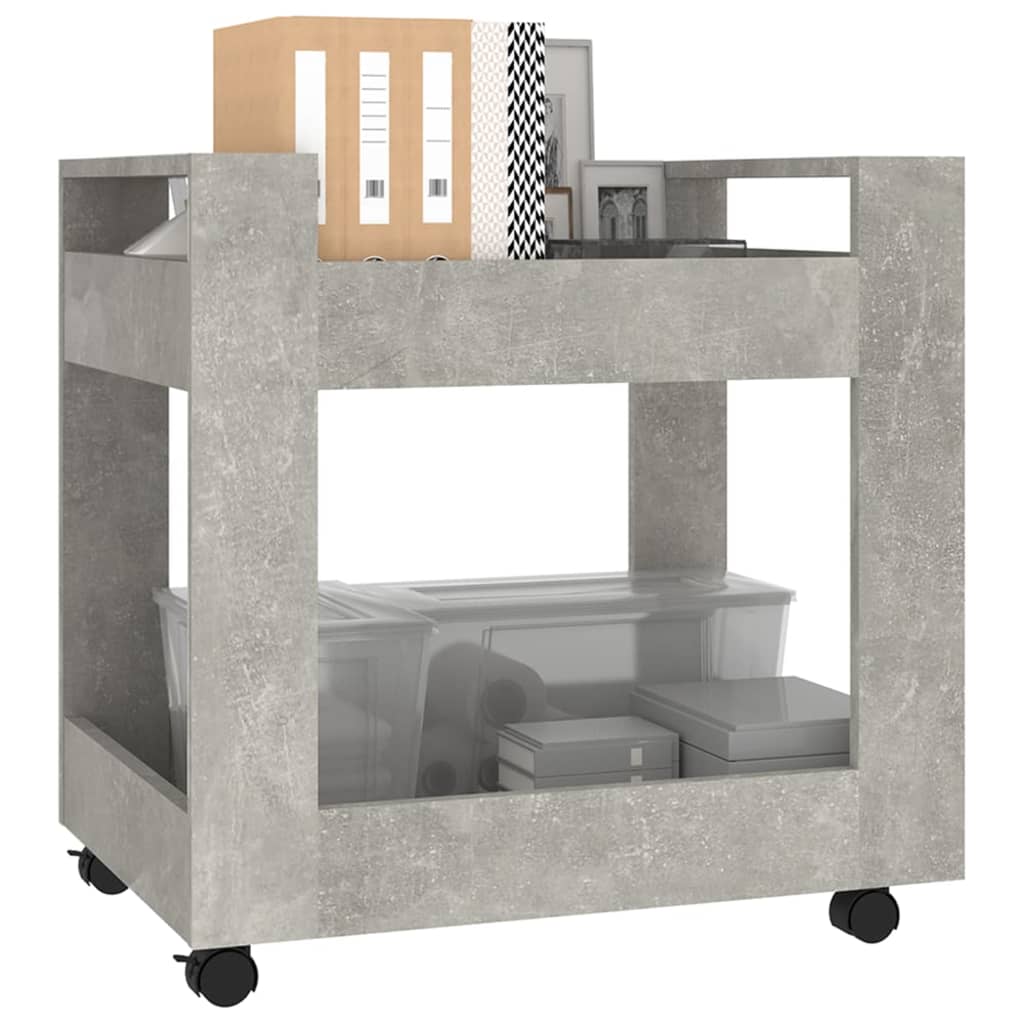 Tralle til skrivebord betonggrå 60x45x60 cm konstruert tre