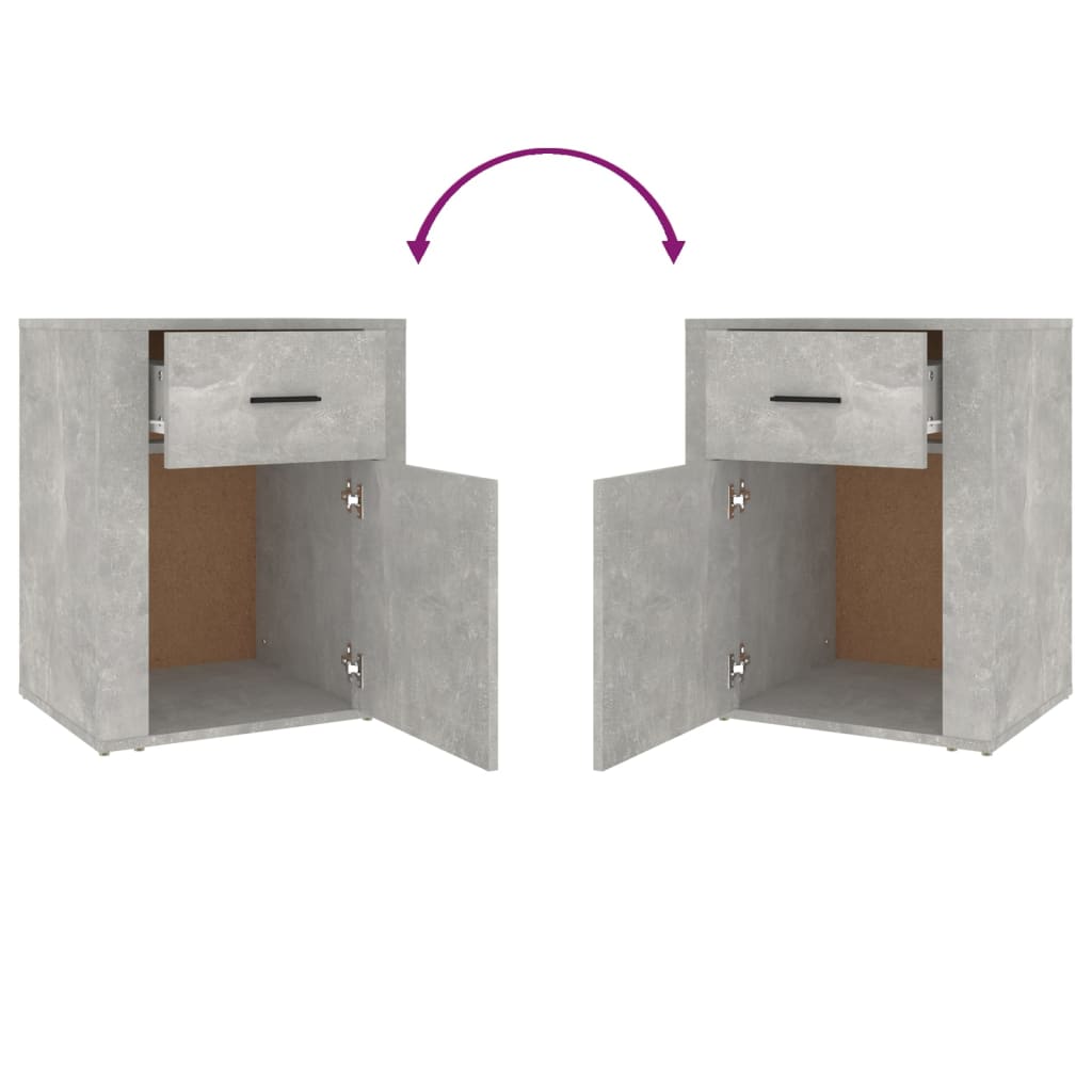 Nattbord betonggrå 50x36x60 cm konstruert tre