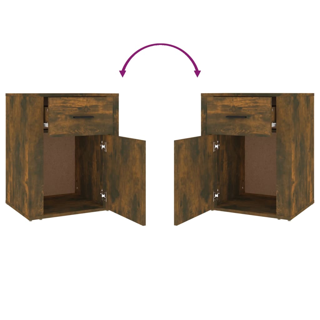 Nattbord røkt eik 50x36x60 cm konstruert tre