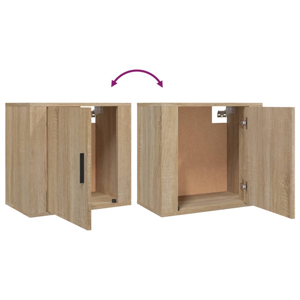 Veggmonterte nattbord 2 stk sonoma oak 50x30x47 cm