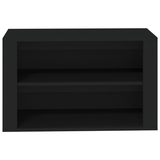 Skohylle svart 75x35x45 cm konstruert tre