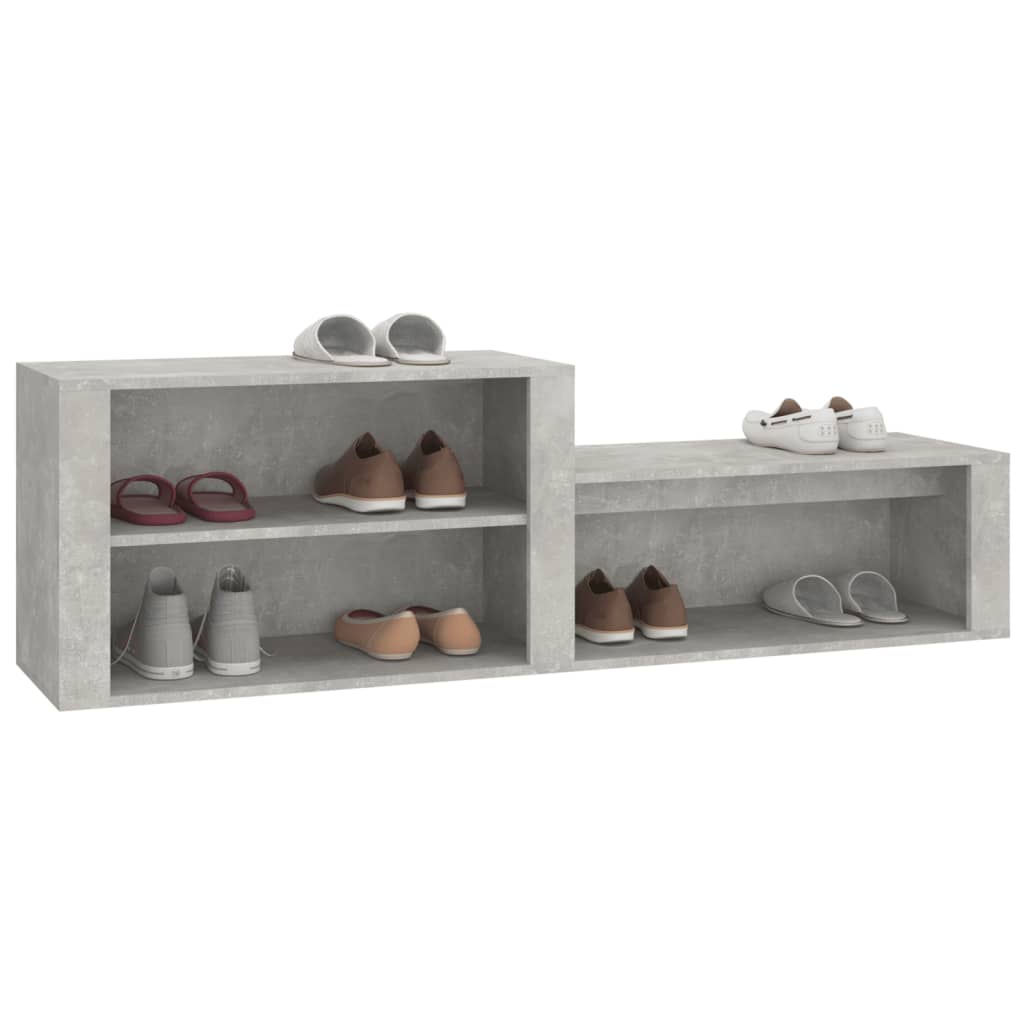 Skoskap betonggrå 150x35x45 cm konstruert tre
