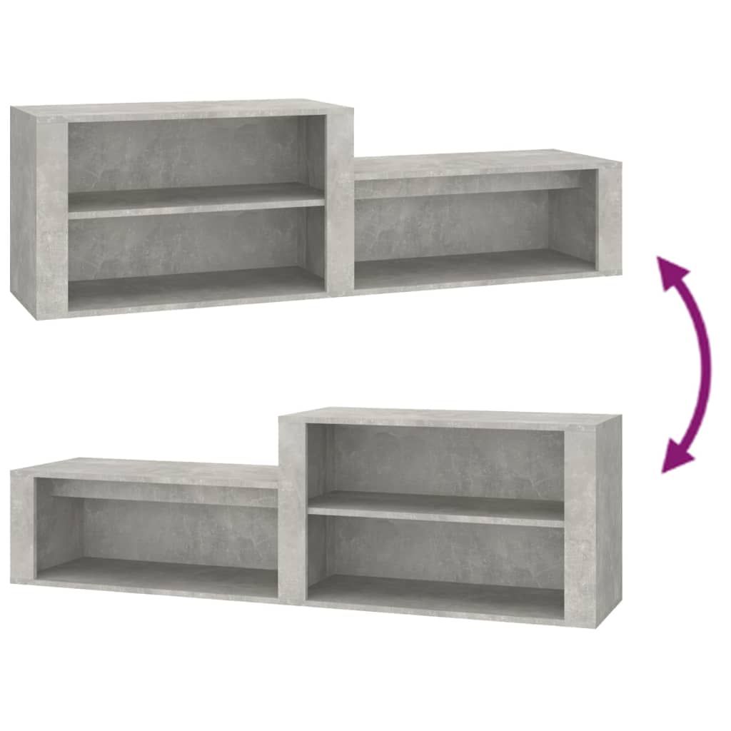 Skoskap betonggrå 150x35x45 cm konstruert tre