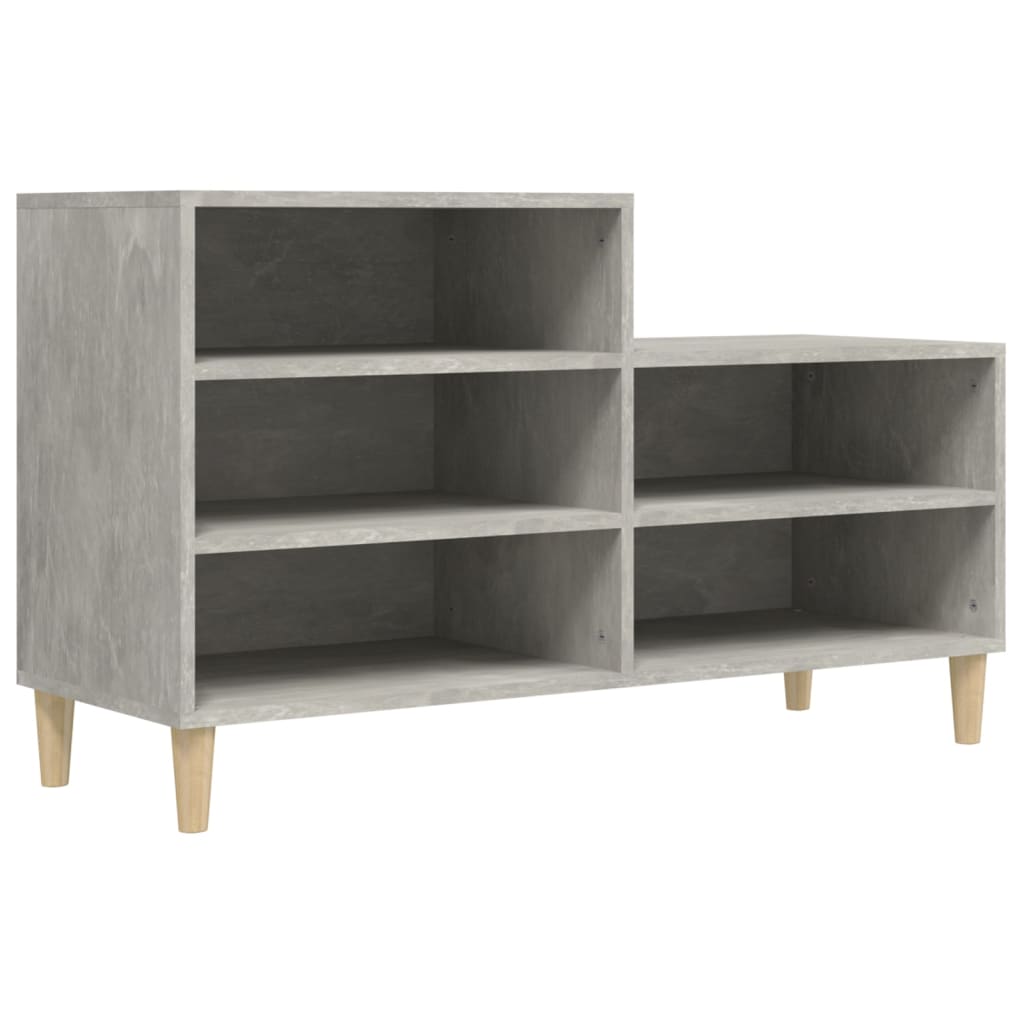 Skoskap betonggrå 102x36x60 cm konstruert tre