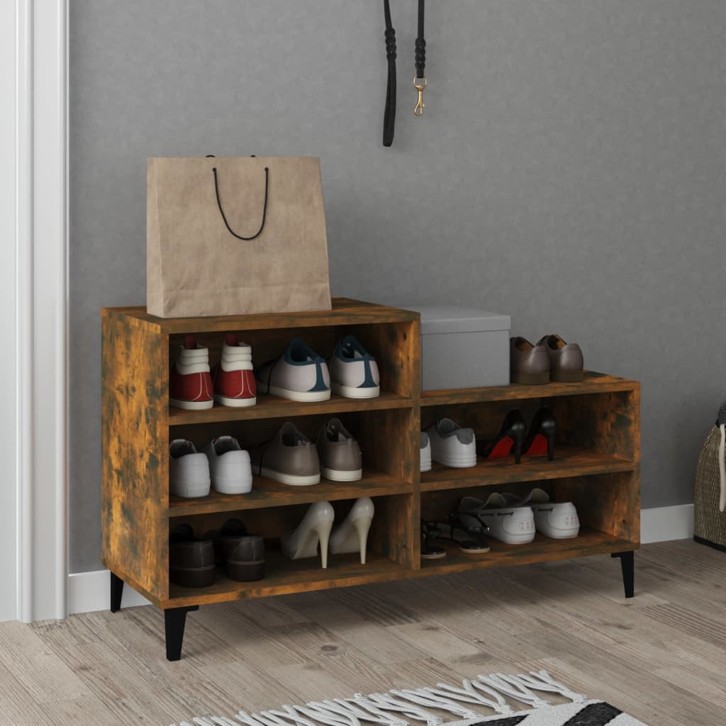 Skoskap røkt eik 102x36x60 cm konstruert tre