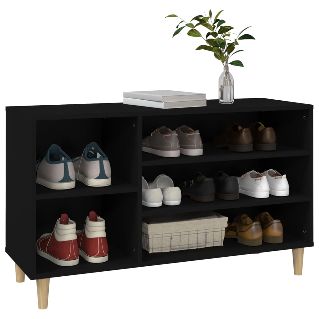 Skoskap svart 102x36x60 cm konstruert tre
