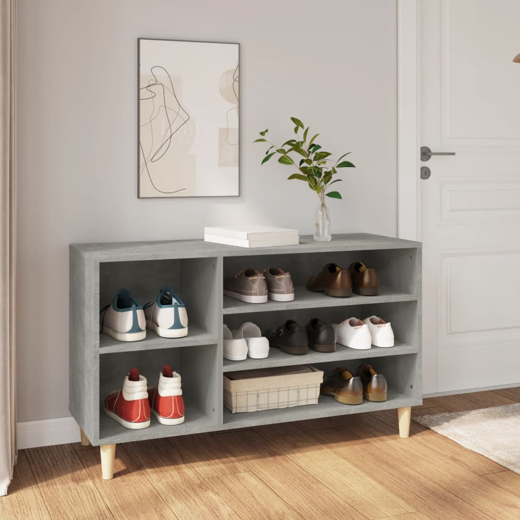 Skoskap betonggrå 102x36x60 cm konstruert tre