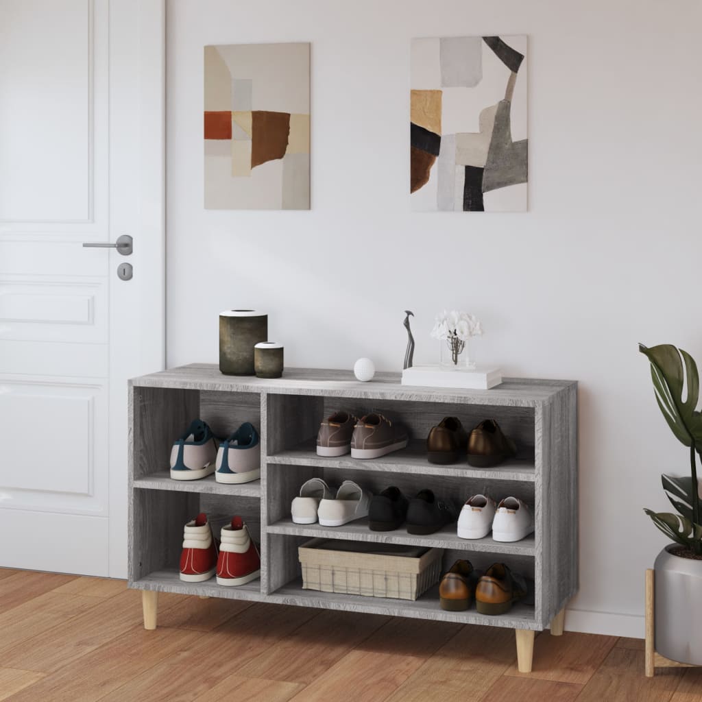 Skoskap grå sonoma 102x36x60 cm konstruert tre