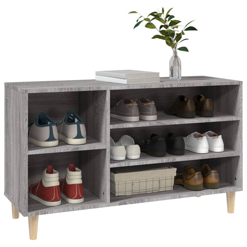 Skoskap grå sonoma 102x36x60 cm konstruert tre