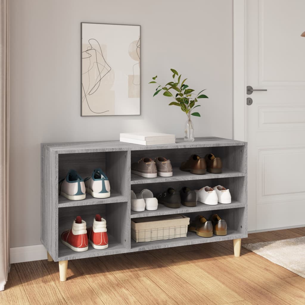 Skoskap grå sonoma 102x36x60 cm konstruert tre
