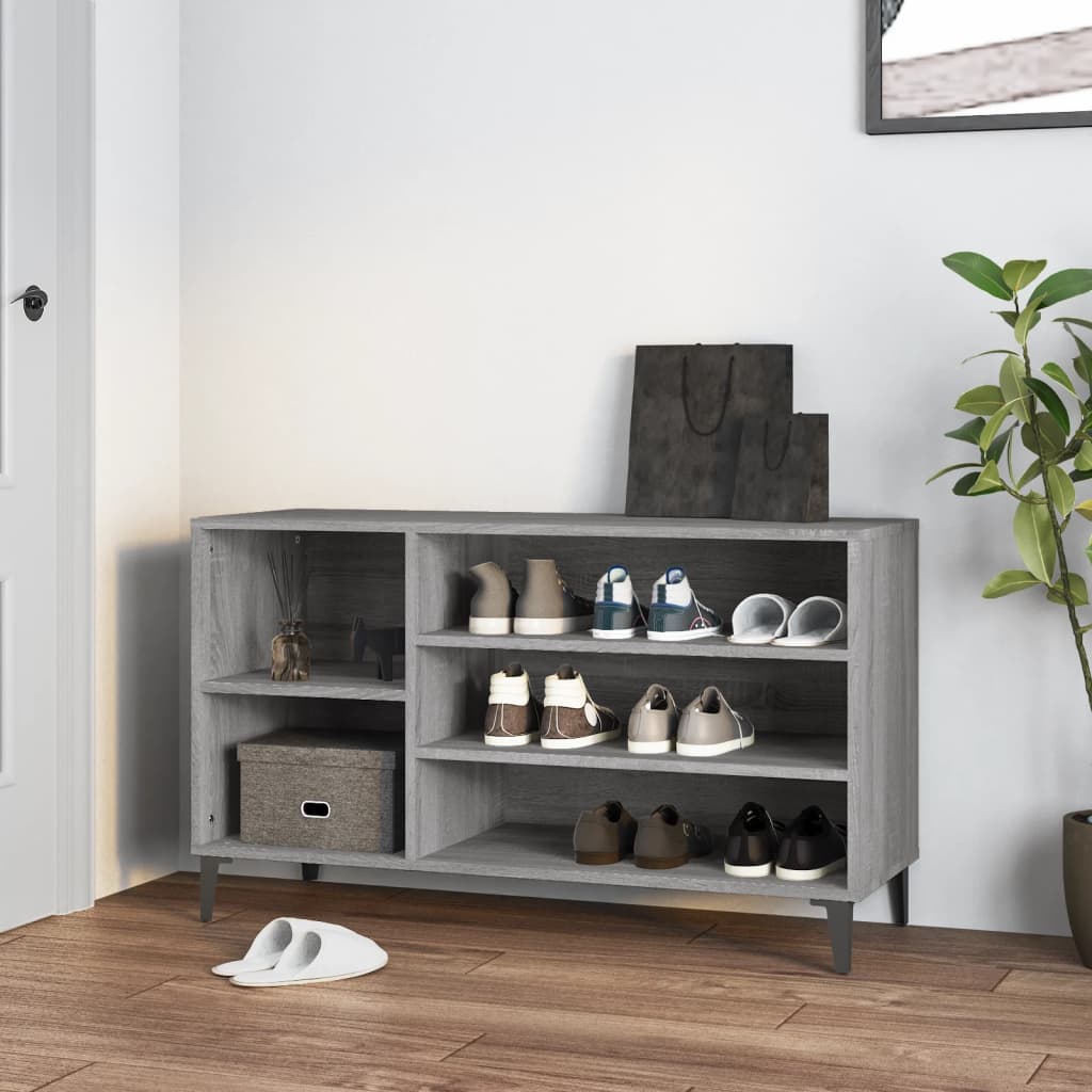 Skoskap grå sonoma 102x36x60 cm konstruert tre