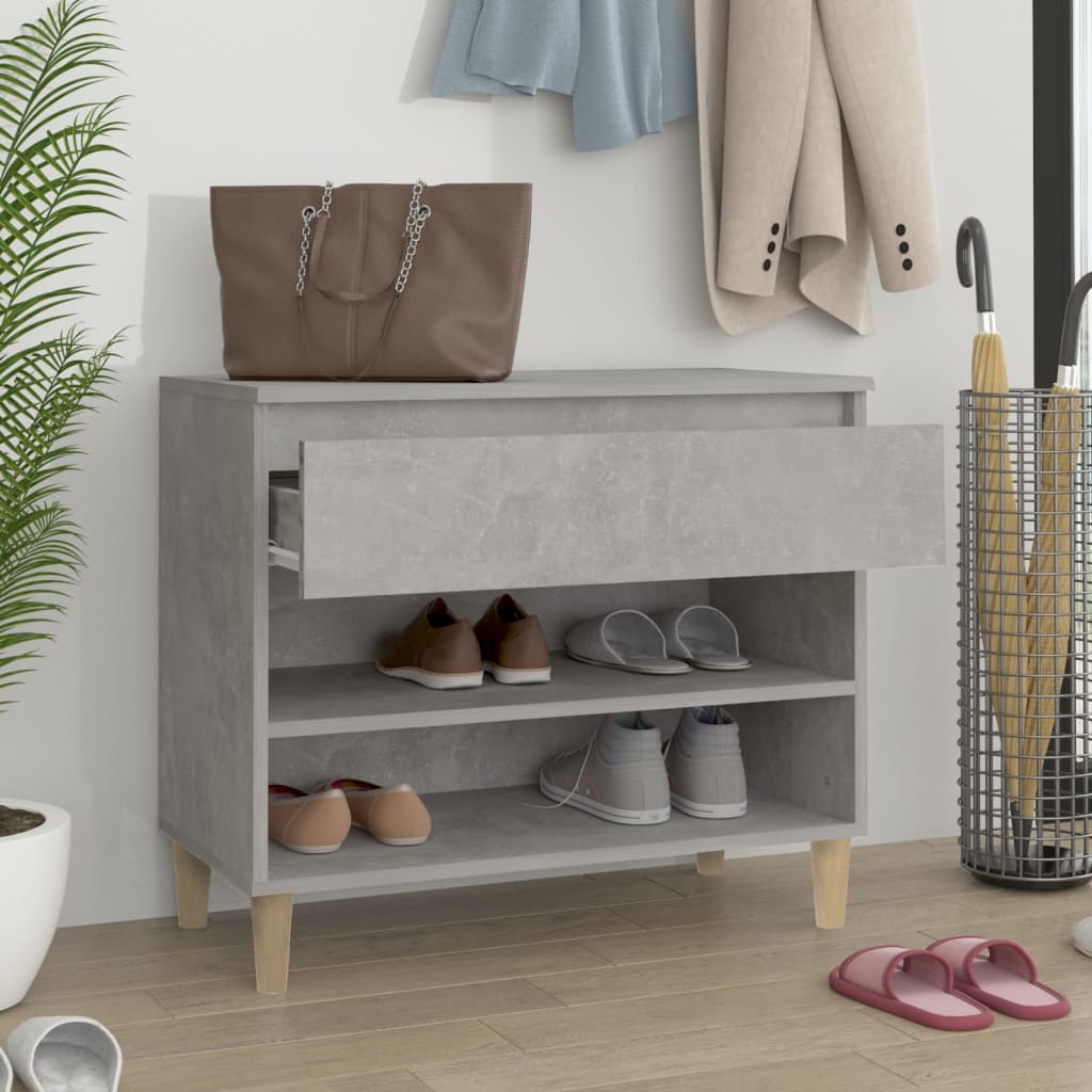 Skoskap betonggrå 70x36x60 cm konstruert tre