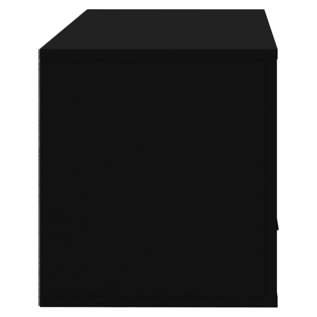 Veggmontert skoskap svart 70x35x38 cm konstruert tre