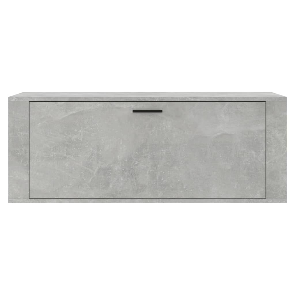 Veggmontert skoskap betonggrå 100x35x38 cm konstruert tre