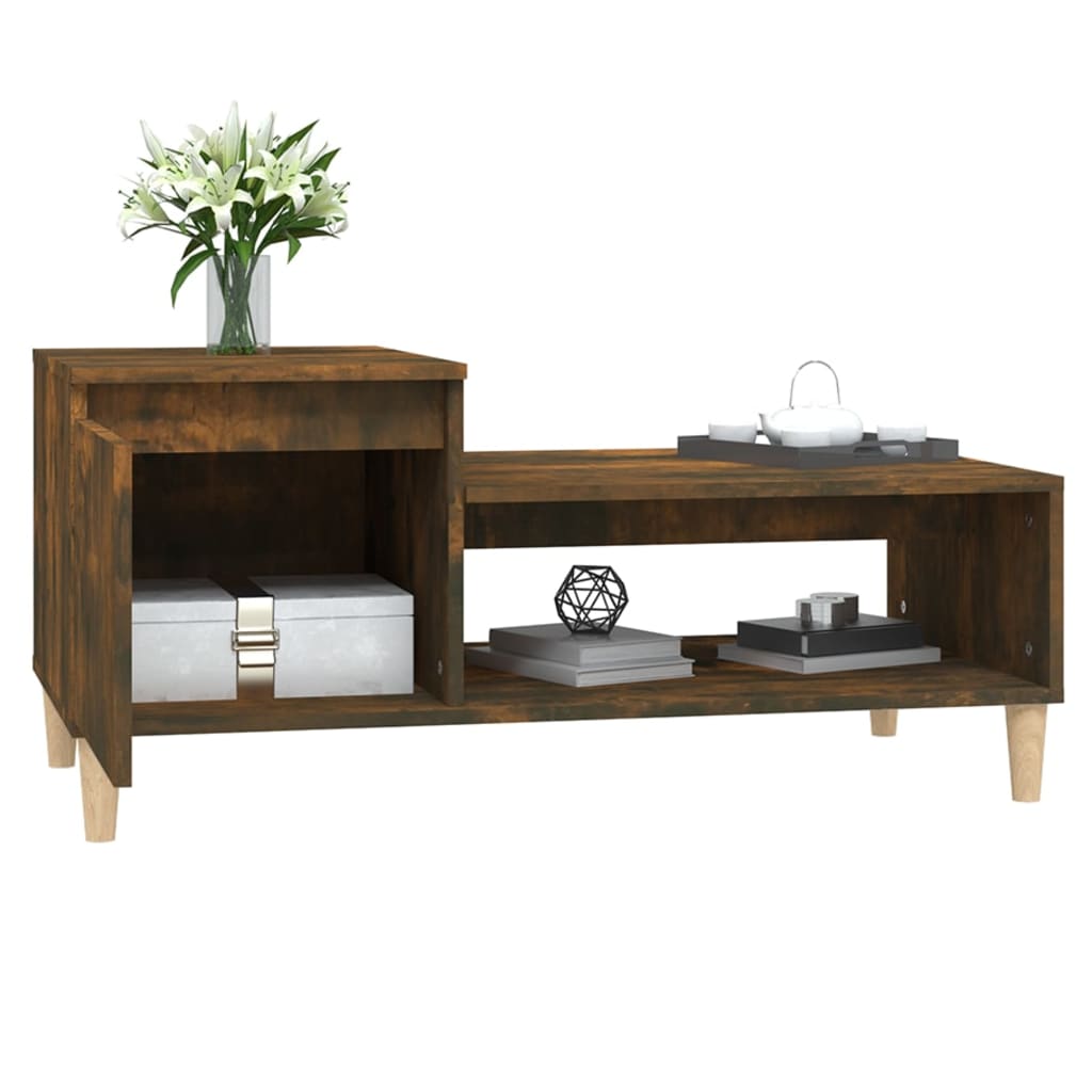 Salongbord røkt eik 100x50x45 cm konstruert tre
