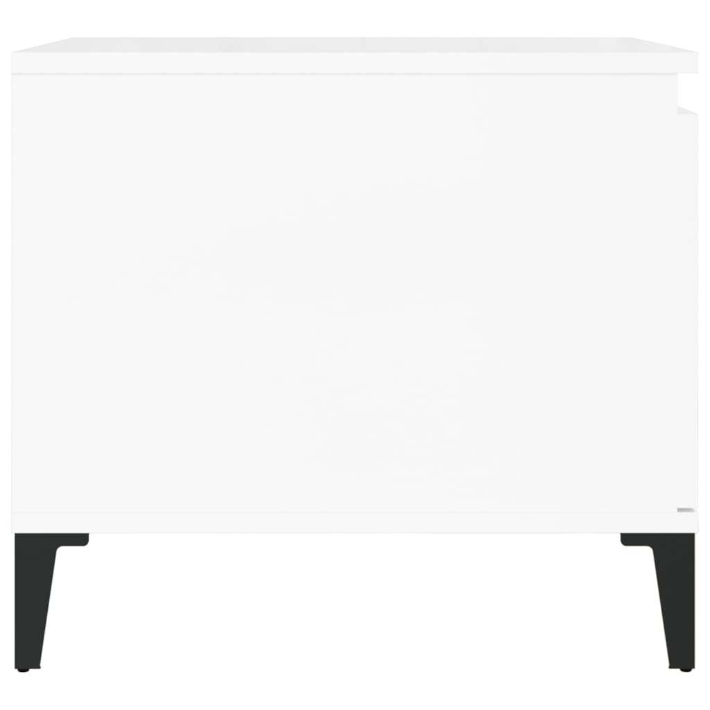 Salongbord høyglans hvit 100x50x45 cm konstruert tre