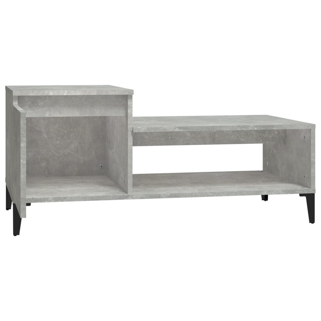 Salongbord betonggrå 100x50x45 cm konstruert tre
