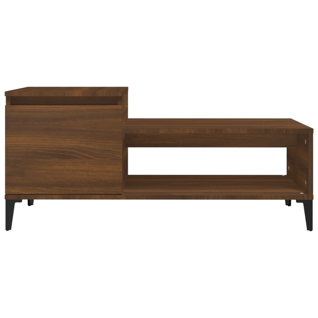 Salongbord brun eik 100x50x45 cm konstruert tre