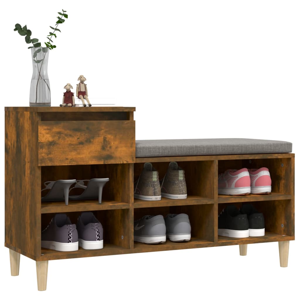 Skoskap røkt eik 102x36x60 cm konstruert tre