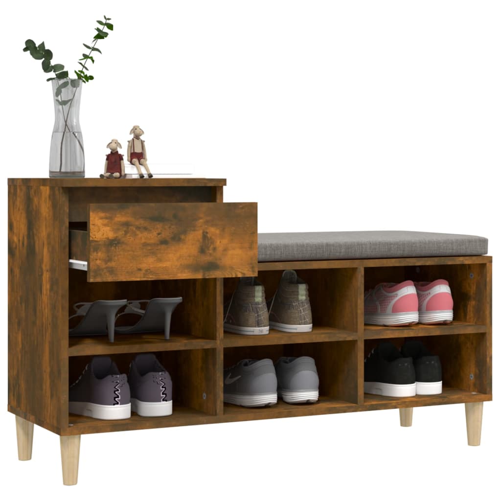 Skoskap røkt eik 102x36x60 cm konstruert tre