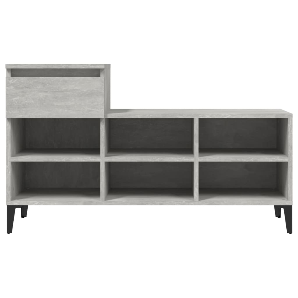 Skoskap betonggrå 102x36x60 cm konstruert tre