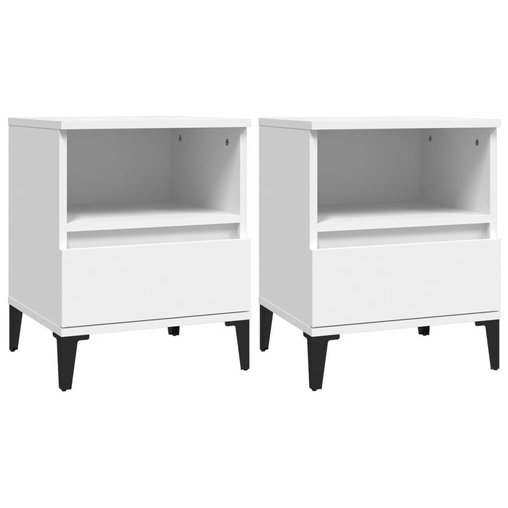 Nattbord 2 stk hvit 40x35x50