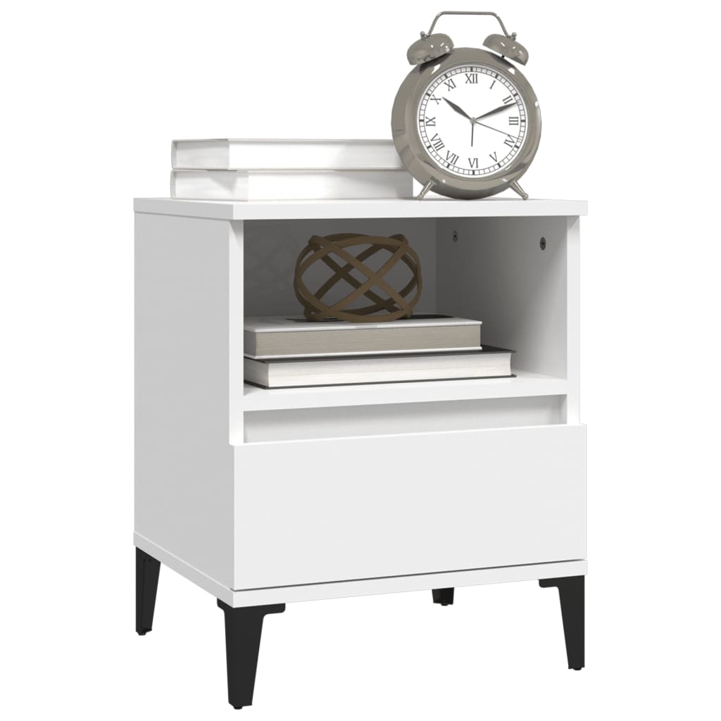 Nattbord 2 stk hvit 40x35x50