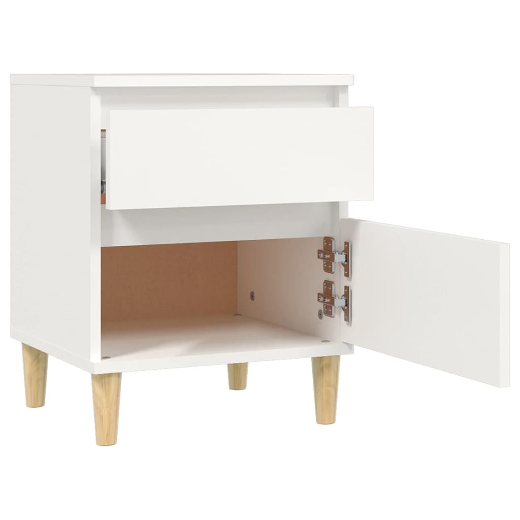 Nattbord 2 stk hvit 40x35x50