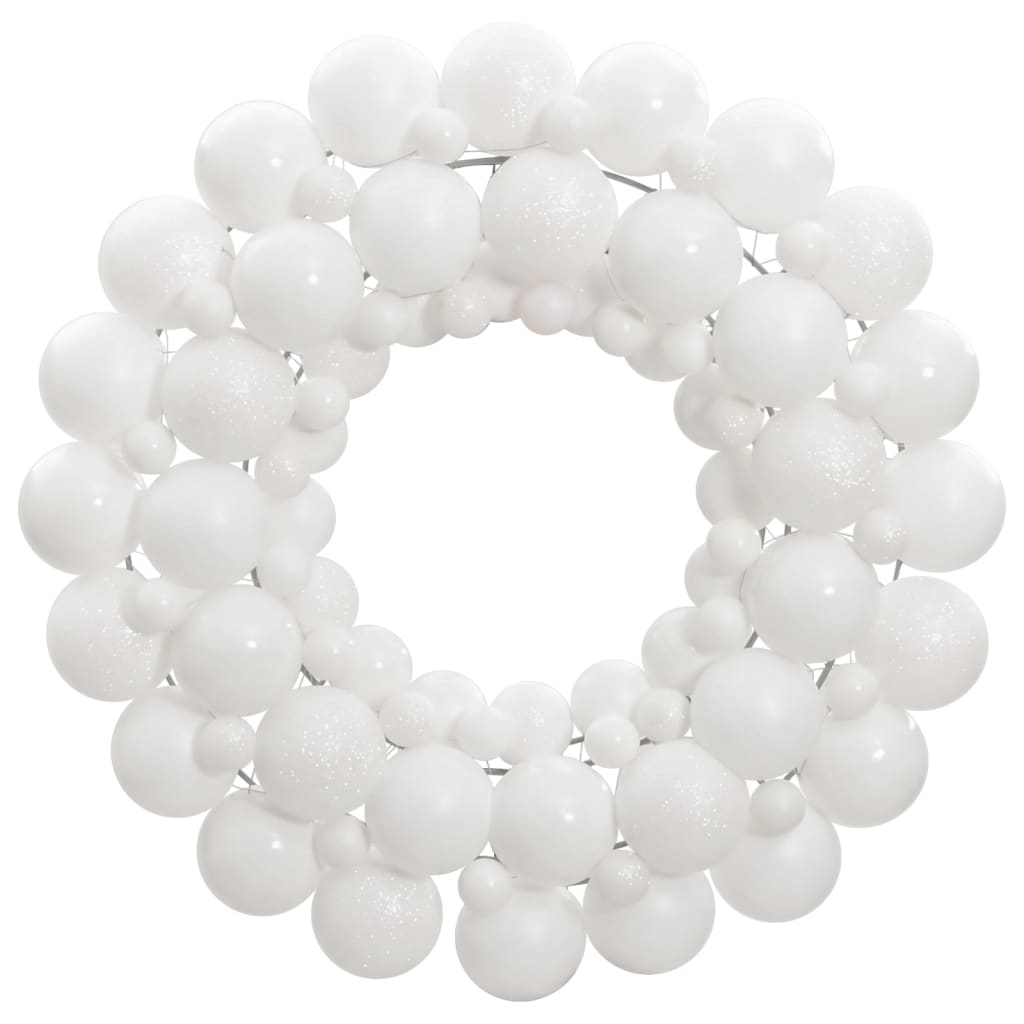 Julekrans hvit 45 cm polystyren