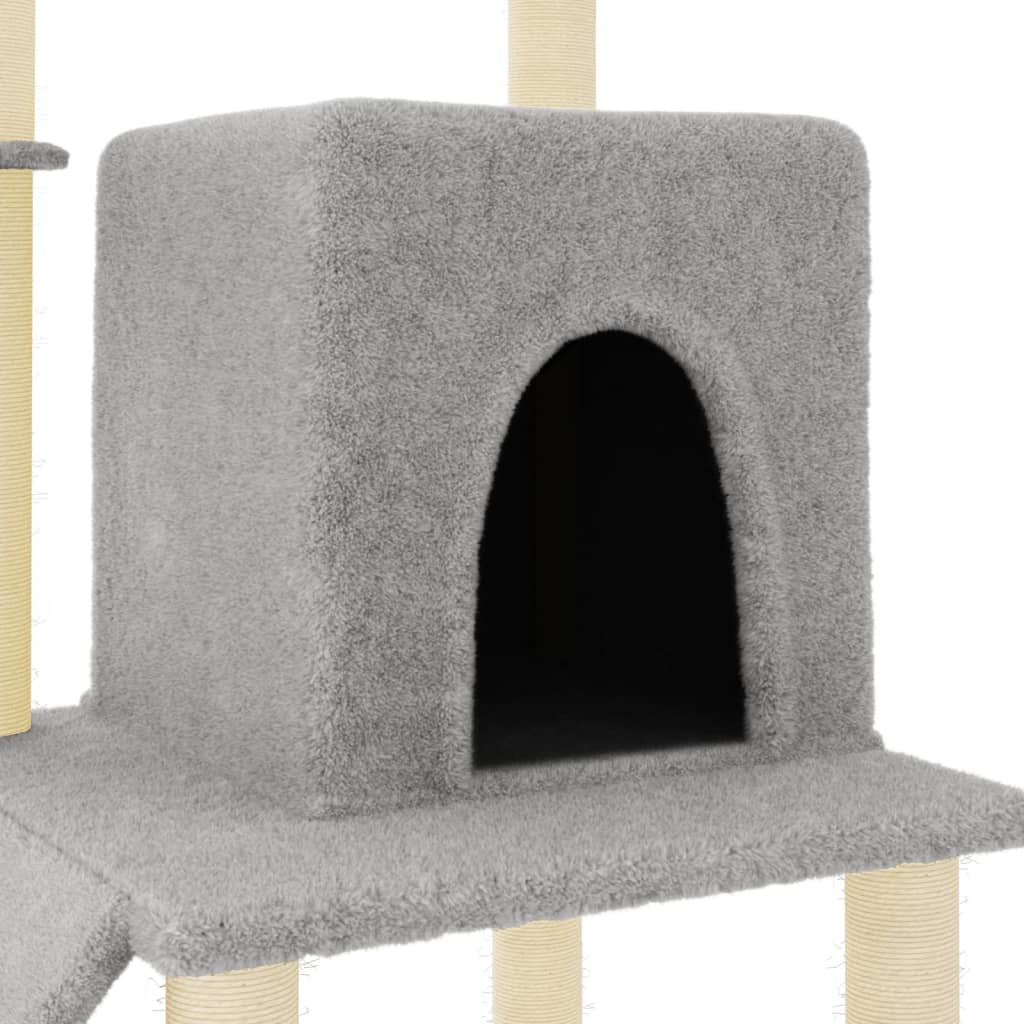 Kattetre med klorestolper i sisal lysegrå 96,5 cm