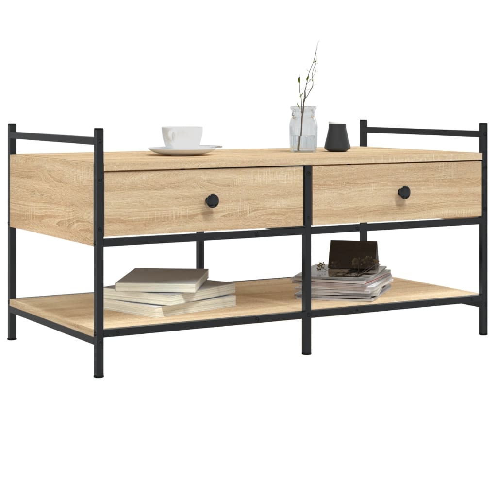 Salongbord sonoma eik 99x50x50 cm konstruert tre