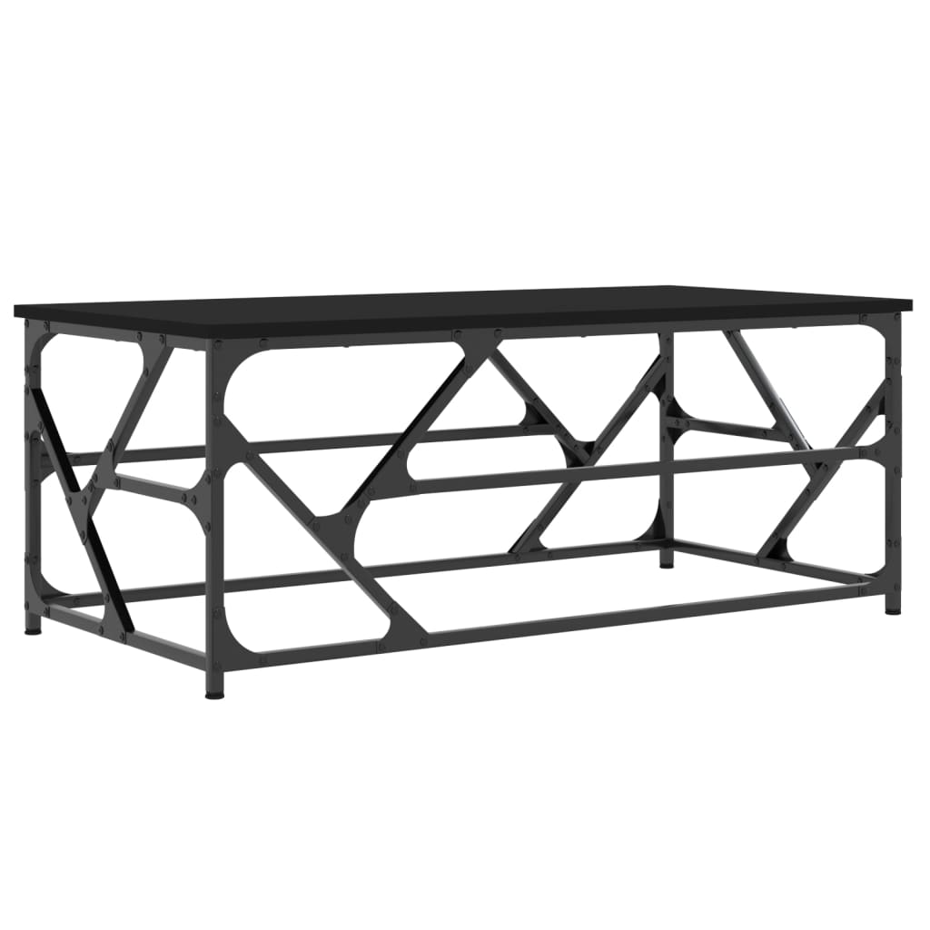 Salongbord svart 100x50x40 cm konstruert tre