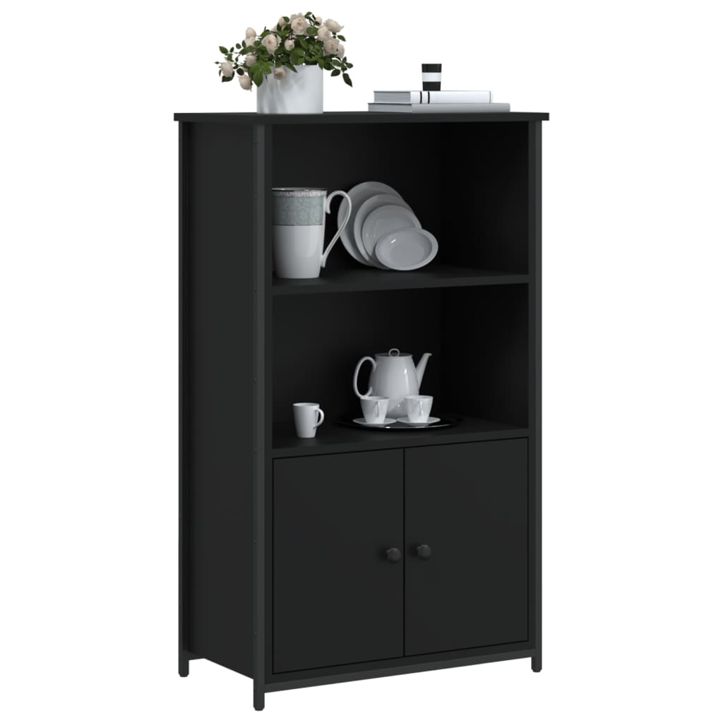 Highboard svart 62x32x103,5 cm konstruert tre