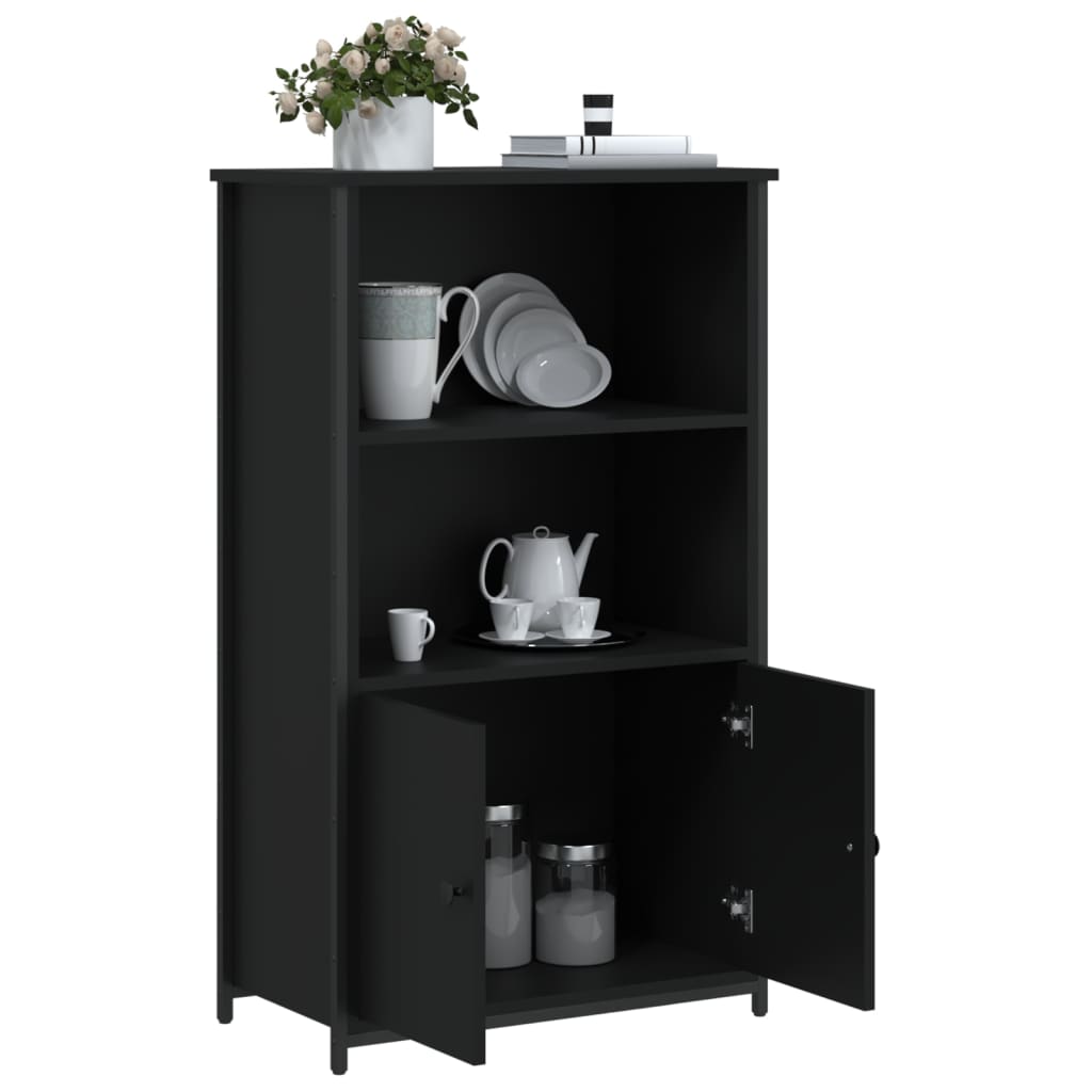 Highboard svart 62x32x103,5 cm konstruert tre