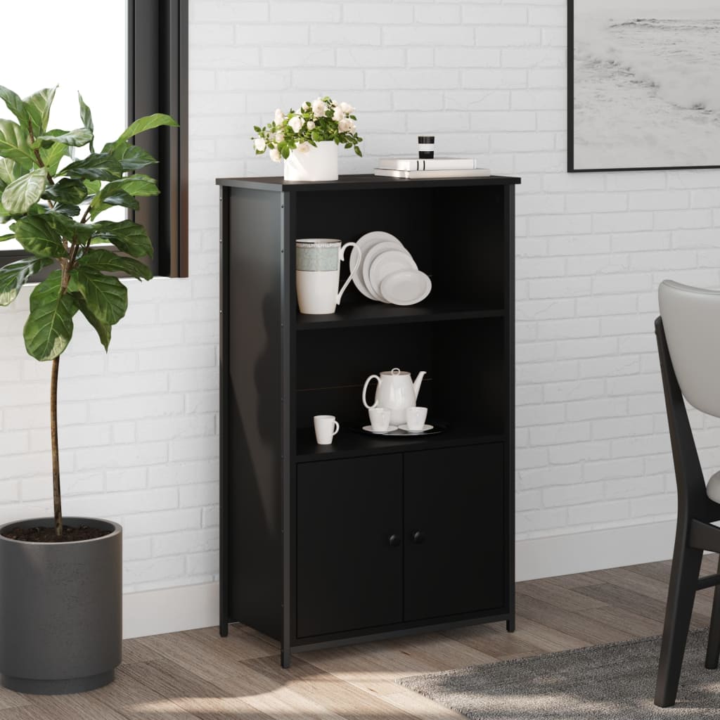 Highboard svart 62x32x103,5 cm konstruert tre
