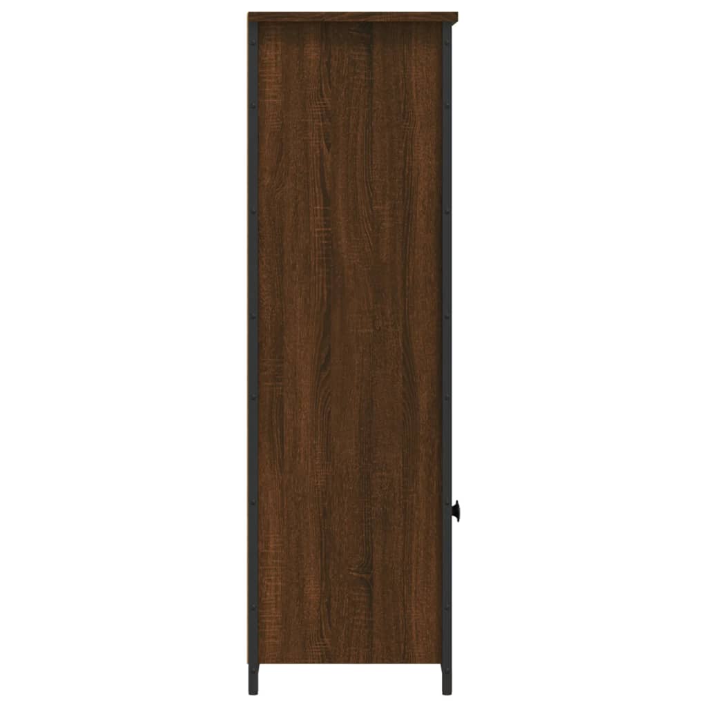 Highboard brun eik 62x32x103,5 cm konstruert tre