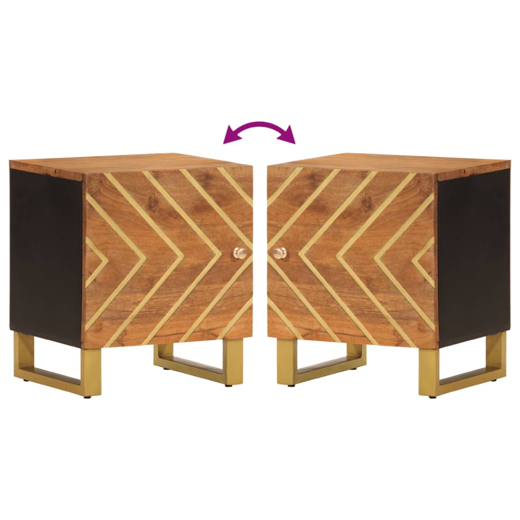 Nattbord 2 stk brun og svart heltre mango