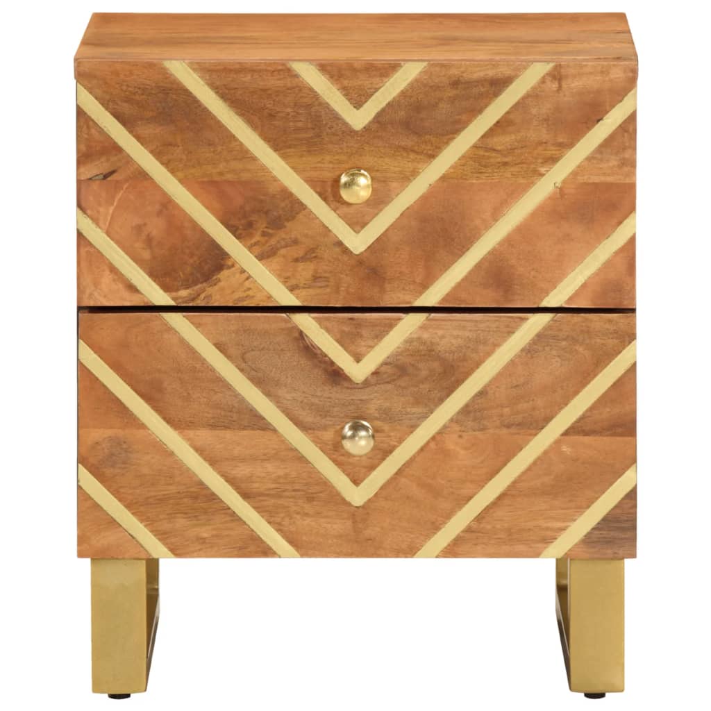 Nattbord brun og svart heltre mango