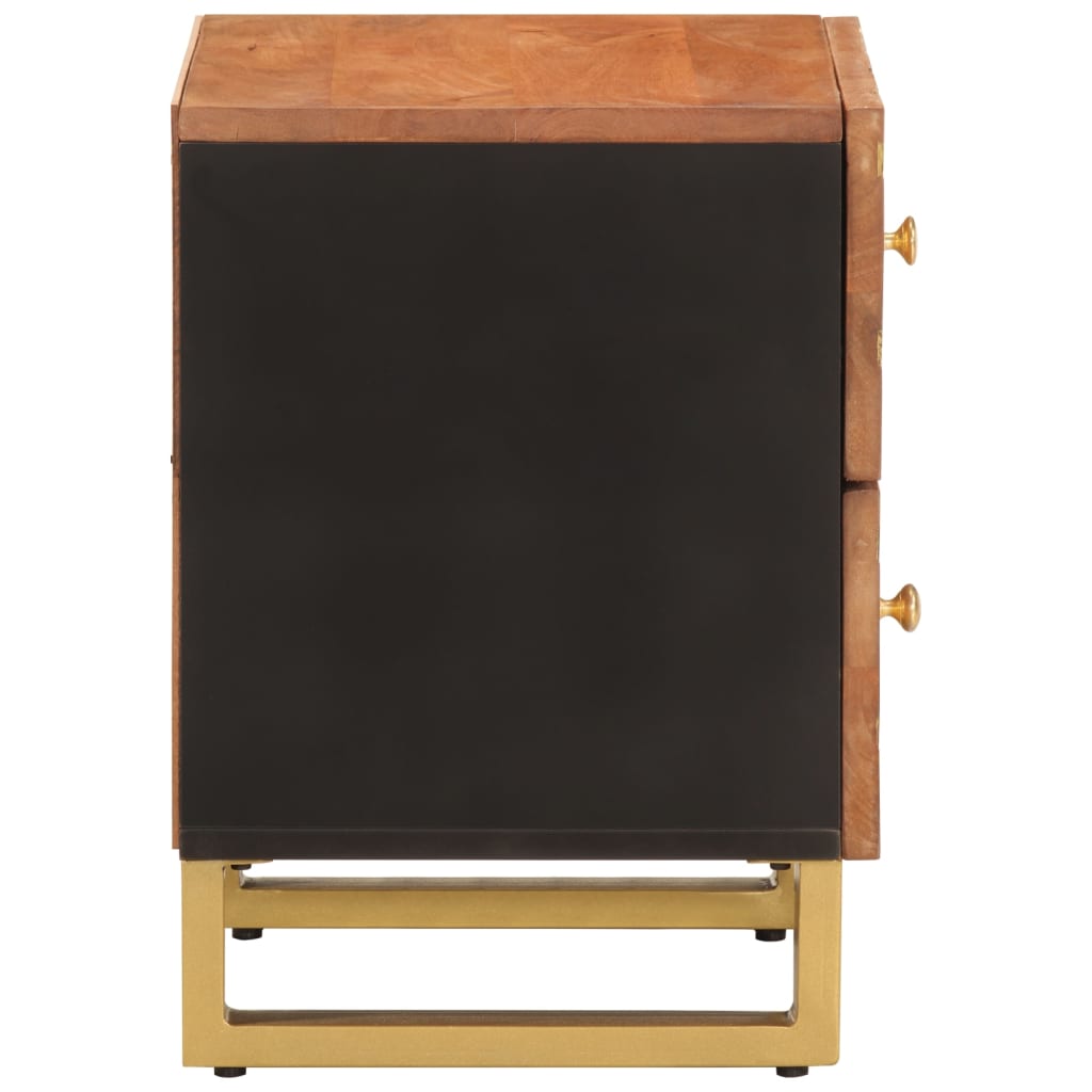 Nattbord brun og svart heltre mango