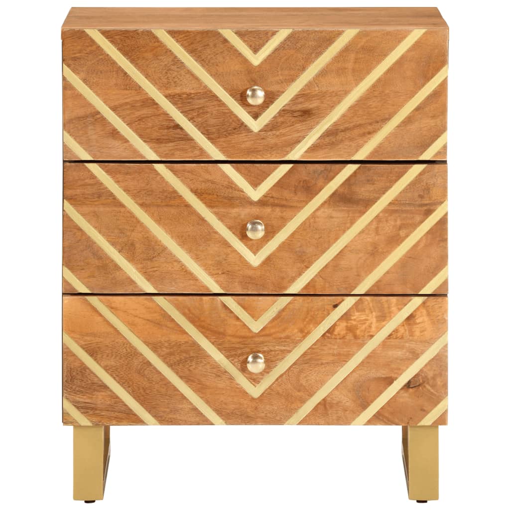 Nattbord brun og svart 50x33x60 cm heltre mango