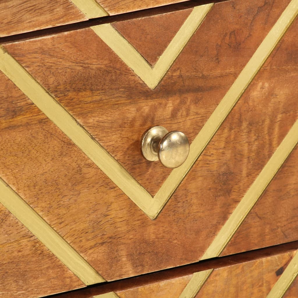 Nattbord brun og svart 50x33x60 cm heltre mango