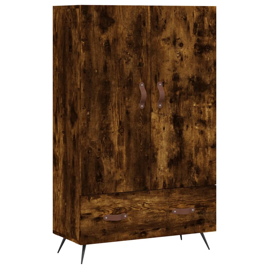 Highboard røkt eik 69,5x31x115 cm konstruert tre