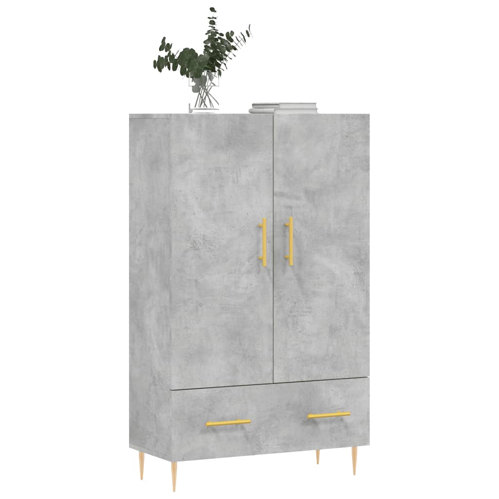 Highboard betonggrå 69,5x31x115 cm konstruert tre