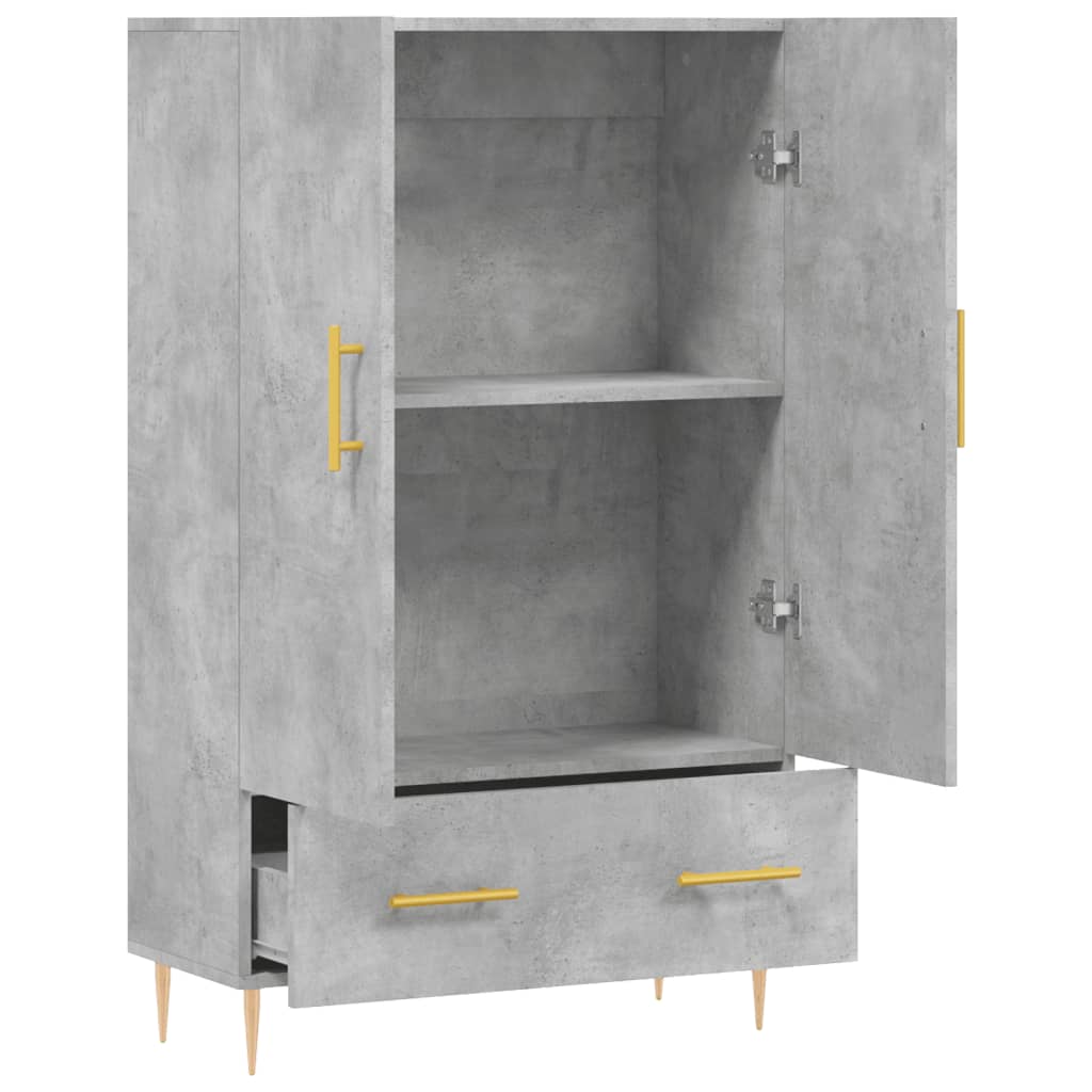 Highboard betonggrå 69,5x31x115 cm konstruert tre