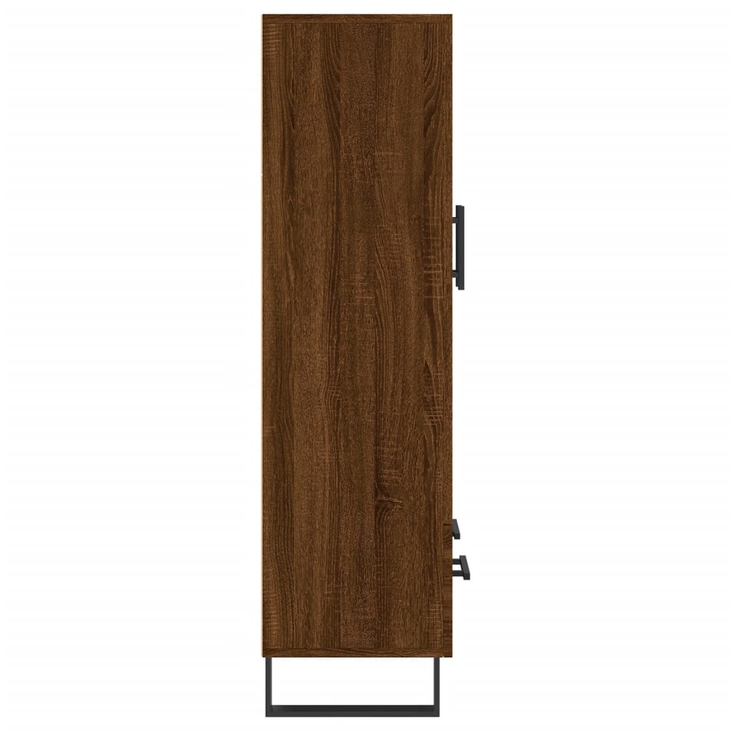 Highboard brun eik 69,5x31x115 cm konstruert tre