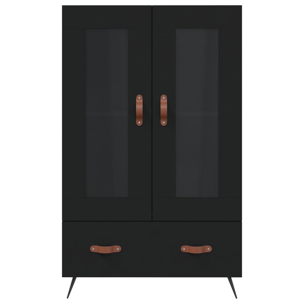 Highboard svart 69,5x31x115 cm konstruert tre